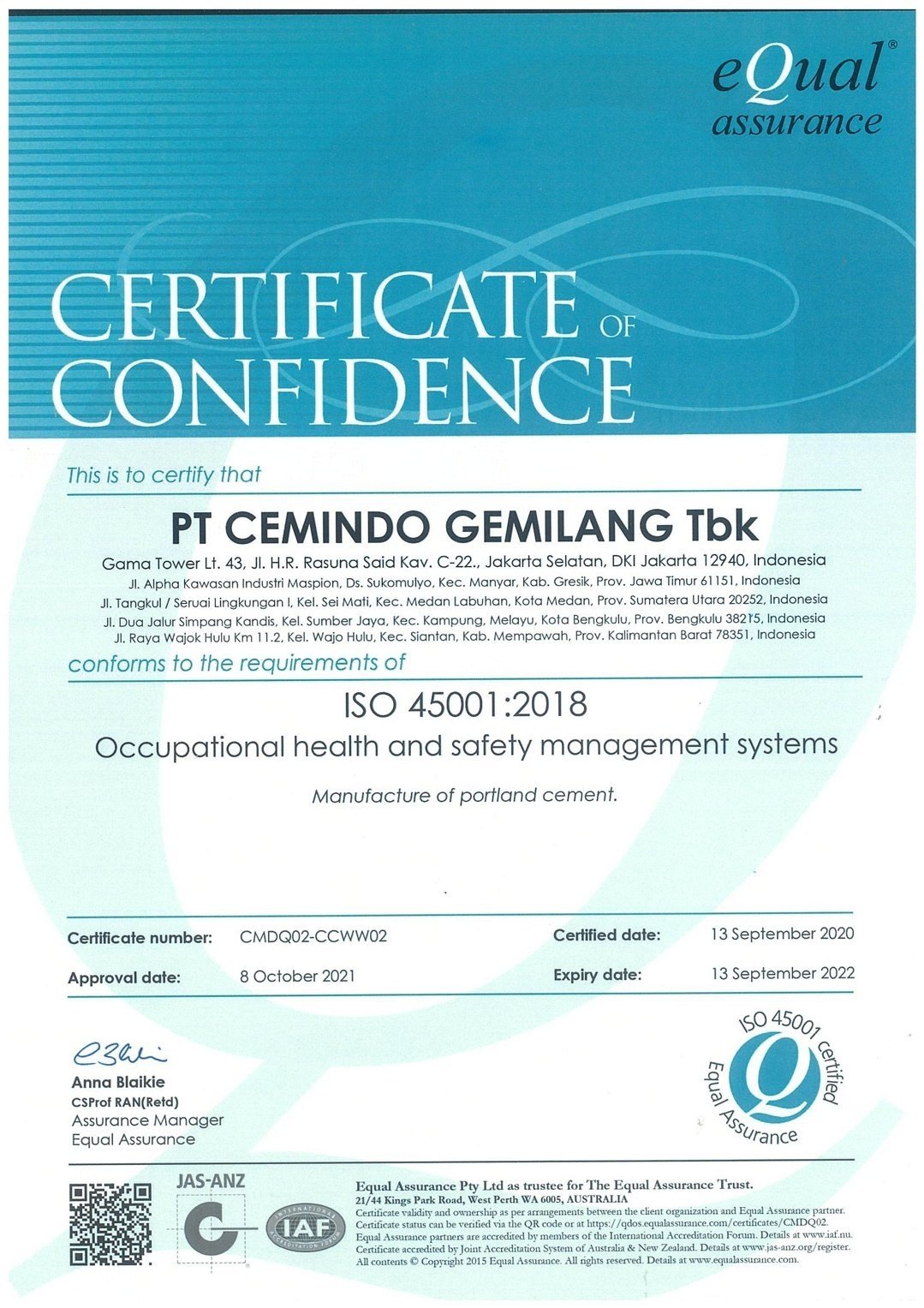 ISO 45001:2018 Occupational Health and Safety Management System